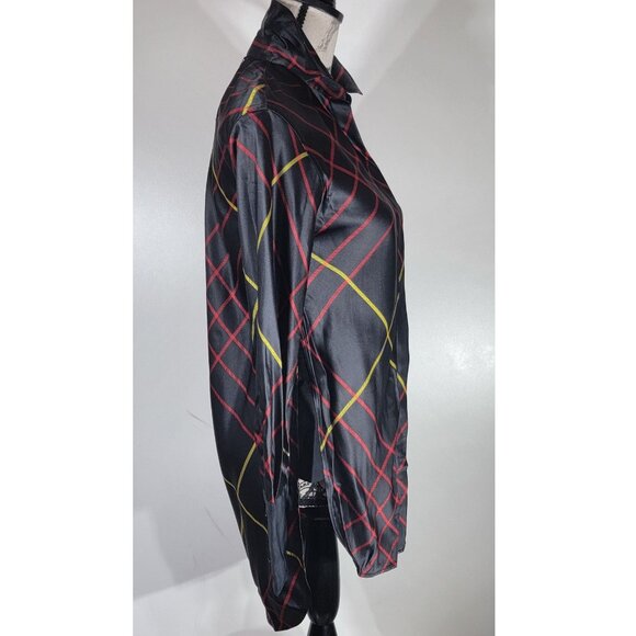 rag & bone Arc Women's Black Check Silk Tunic, Shirtdress Size XXSmall, NWT - Picture 6 of 8
